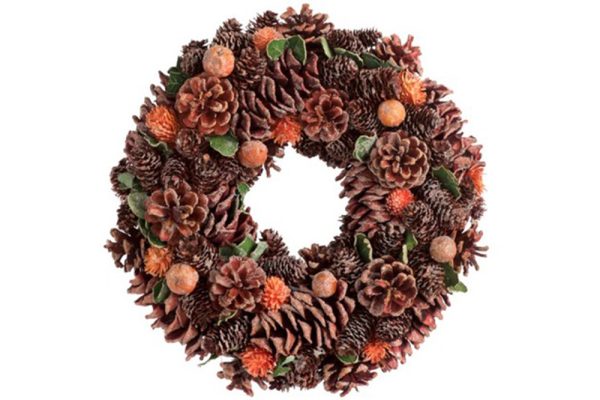 Vòng hoa trang trí màu cam