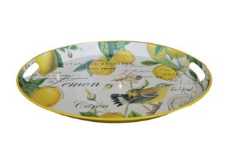 Khay oval metal lemon