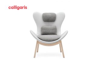 Armchair Lazy da jeseper màu trắng xám kiểu dáng hiện đại