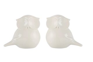 Owl porcelain white- large