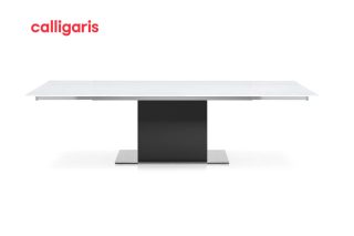 Bàn ăn mở rộng Park mặt bàn ceramic màu trắng tinh tế sang trọng