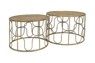 Bộ 2 bàn nước kim loại màu Gold