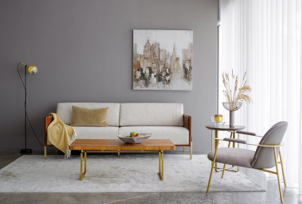 Phòng khách Maxine thanh lịch nhẹ nhàng thanh nhã