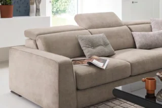 Sofa Right Corner Cast Taupe leather