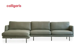 Sofa Mies Góc Phải 2m9 (Smoke Leather L5D)