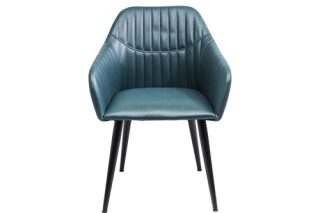 Armchair Sally khung gỗ da công nghiệp màu xanh với gam màu tươi mới