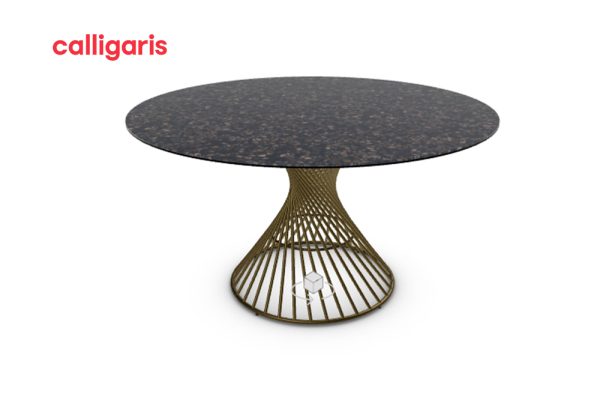 Bàn ăn Vortex mặt bàn ceramic màu đen cá tính hiện đại