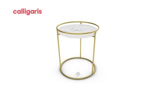 Bàn bên atollo màu trắng chân tròn  tính tế thanh lịch