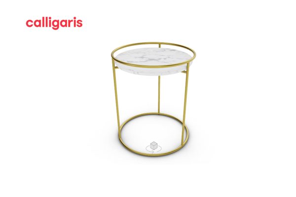 Bàn bên atollo màu trắng chân tròn  tính tế thanh lịch