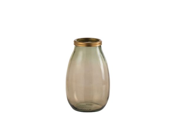 Vase Lena Glass Taupe/Gold M