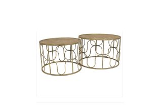 Bộ 2 bàn nước màu gold sang trọng hiện đại