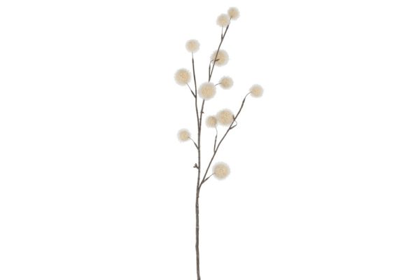 Branch Pompom Balls Plastic Beige