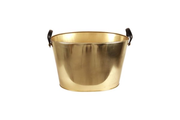 Shiny Brass Oval Pot