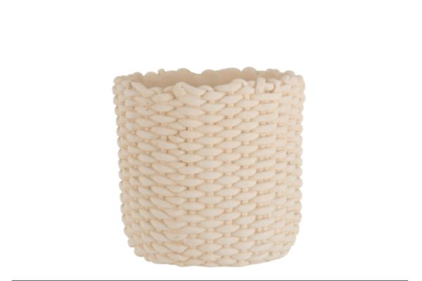 Flowerpot Rope Imitation Cement Beige Medium
