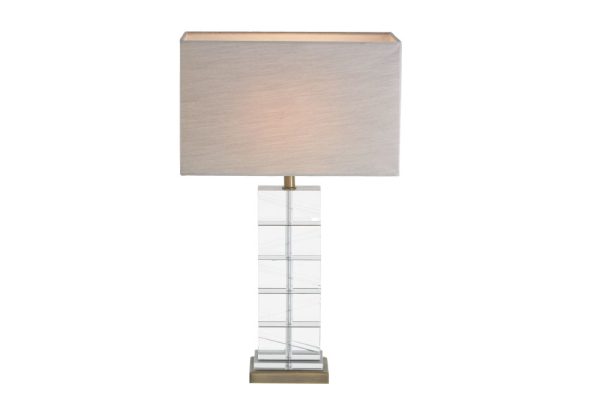 Table Lamp Antiq Brass Cryst 36cm