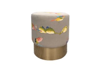 Cherry Stunk Brass Footstool bird
