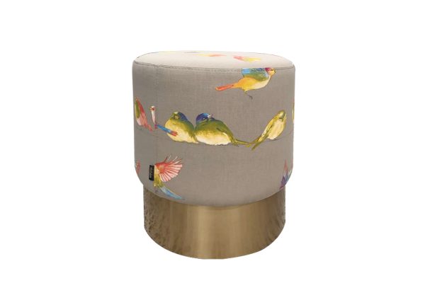 Cherry Stunk Brass Footstool bird
