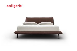 Giường Fluff 1m8 bọc da màu caffee trầm ấm sang trọng