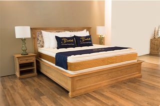 Giường nệm isabelle gỗ bọc vải thanh lịch hiện đại