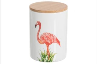 Pot flamingo porcelain coral red large