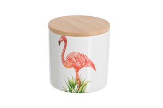 Pot flamingo porcelain coral red small