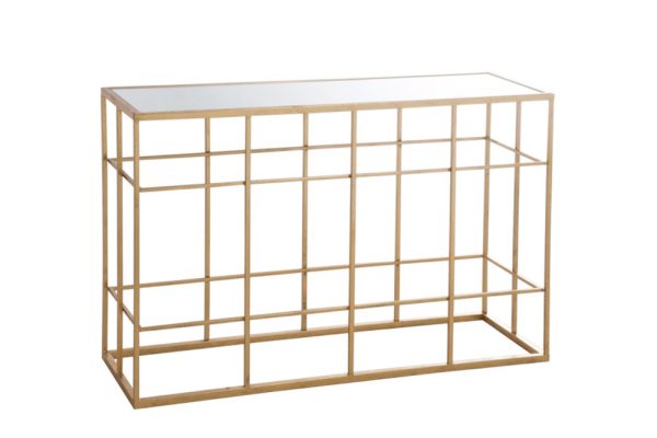 RACK 4 SHELVES MET/GL GOLD