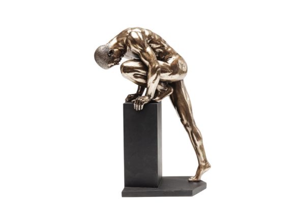 Deco Object Nude Man Stand Bronze 35cm