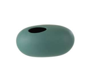 Vase Oval Ceramic Green L