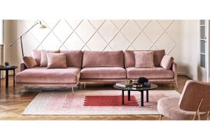Sofa lẽ Marais 3 chỗ bọc da màu nau sang trọng hiện đai