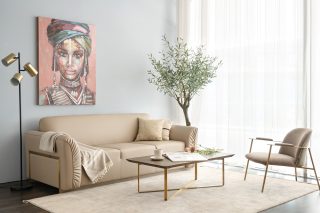 Sofa Porti da 3 chỗ màu xám trằng với phong cách hiện đại