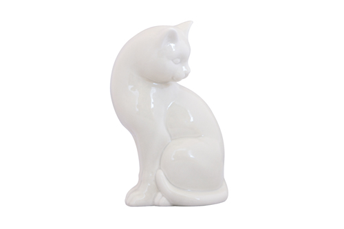 Lovely white ceramic Nalla cat sculpture - Nội thất Nhà Xinh