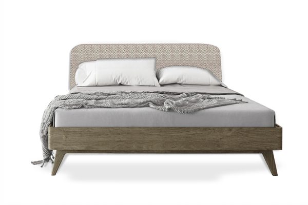 Giường Miami khung gỗ bọc vải thanh lịch nhã nhặn