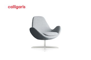 Armchair Electa bọc vải màu trắng xám nhẹ nhàng thanh lịch