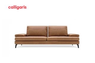 Sofa Landa 3 seats Brown Leather L01