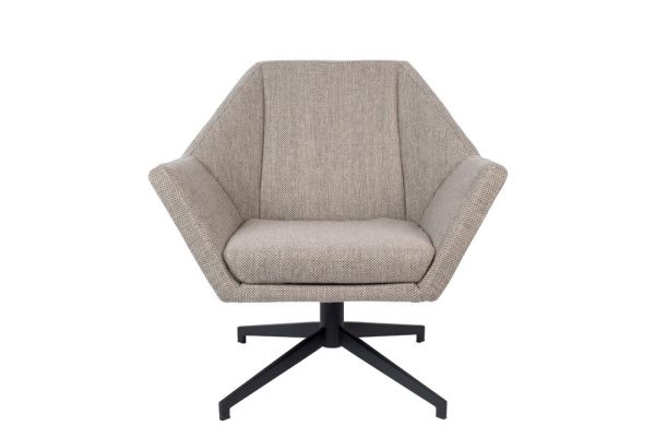 Armchair xoay Uncle kèm đôn màu xám trằng nhẹ nhàng sang trọng