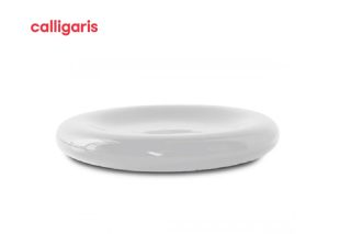 Khay gốm tròn Donut trắng