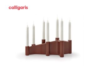 Chân nến gốm Cathedral brown