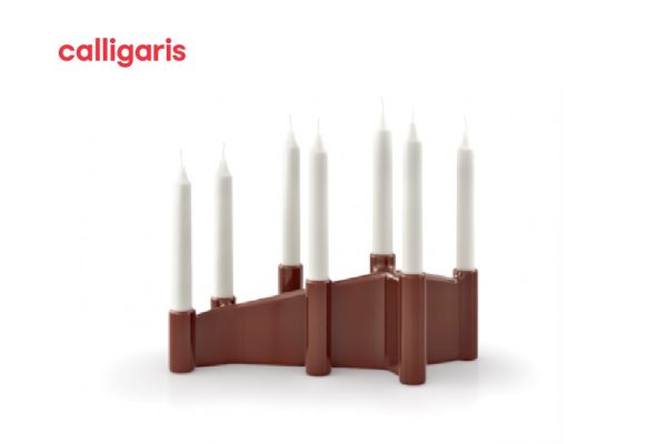 Chân nến gốm Cathedral brown