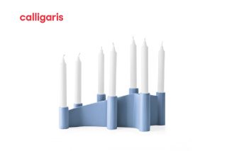 Chân nến gốm Cathedral blue