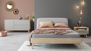 Giường ngủ Miami khung gỗ bọc vải dolce chất liệu cao cấp hiện đại