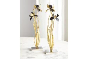 Bộ 2 chân nến Black Iris 111209