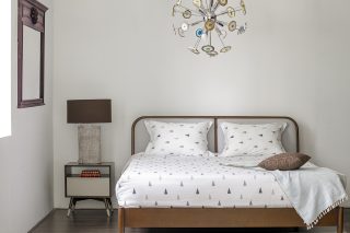 Nhà xinh phòng ngủ giường ngủ gỗ hiện đại Pop đơn giản nhẹ nhàng