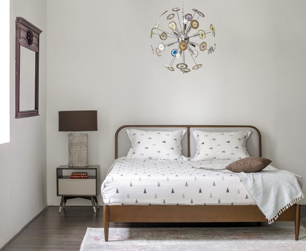 Nhà xinh phòng ngủ giường ngủ gỗ hiện đại Pop đơn giản nhẹ nhàng