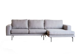 Sofa Eden góc trái vải màu xám sang trọng thanh lịch
