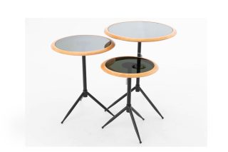 Bàn bên tròn mặt kính hiện đại