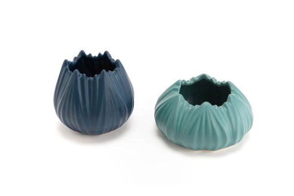 Bộ 2 bình gốm xanh dương