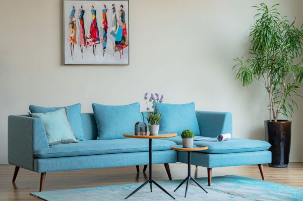 Sofa góc Poppy xanh mát