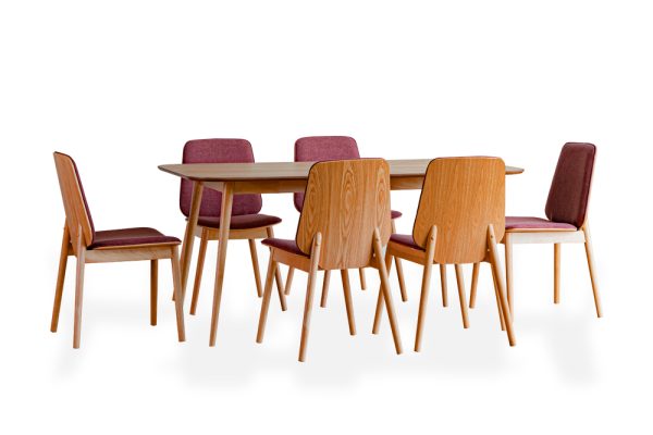 Tristan Belfast 6 seater red cloth dining table set