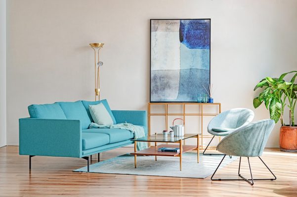 Sofa Penny vải xanh nhẹ nhàng thanh sang trọng