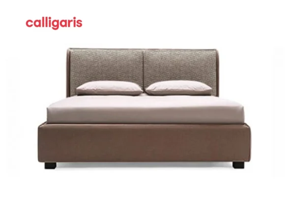 Dolly bed brown leather and fabric